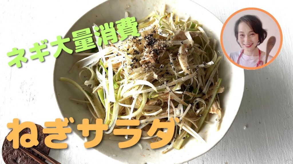 お酒のおつまみにも最高！ネギ大量のネギサラダ