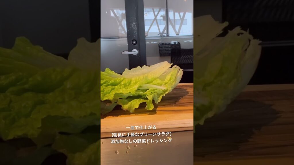 【朝食に手軽なグリーンサラダ】添加物なしの野菜ドレッシング旅先でも食事を整えてカラダをリセットしてくれるお皿で仕上げるサラダ　#助食師  #サラダレシピ　#野菜料理　#健康レシピ　#免疫力